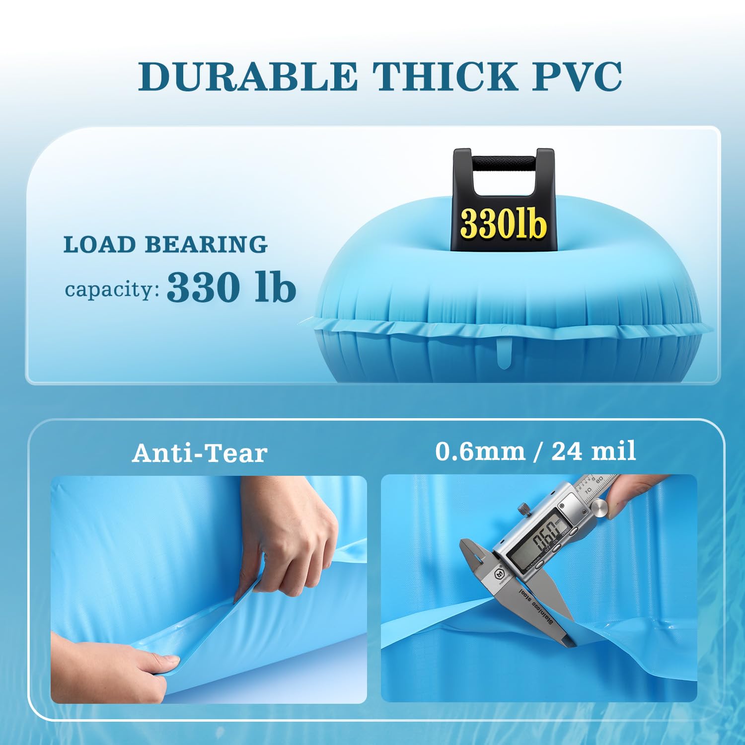 UIRWAY PVC texture detail highlighting durable material and puncture resistance