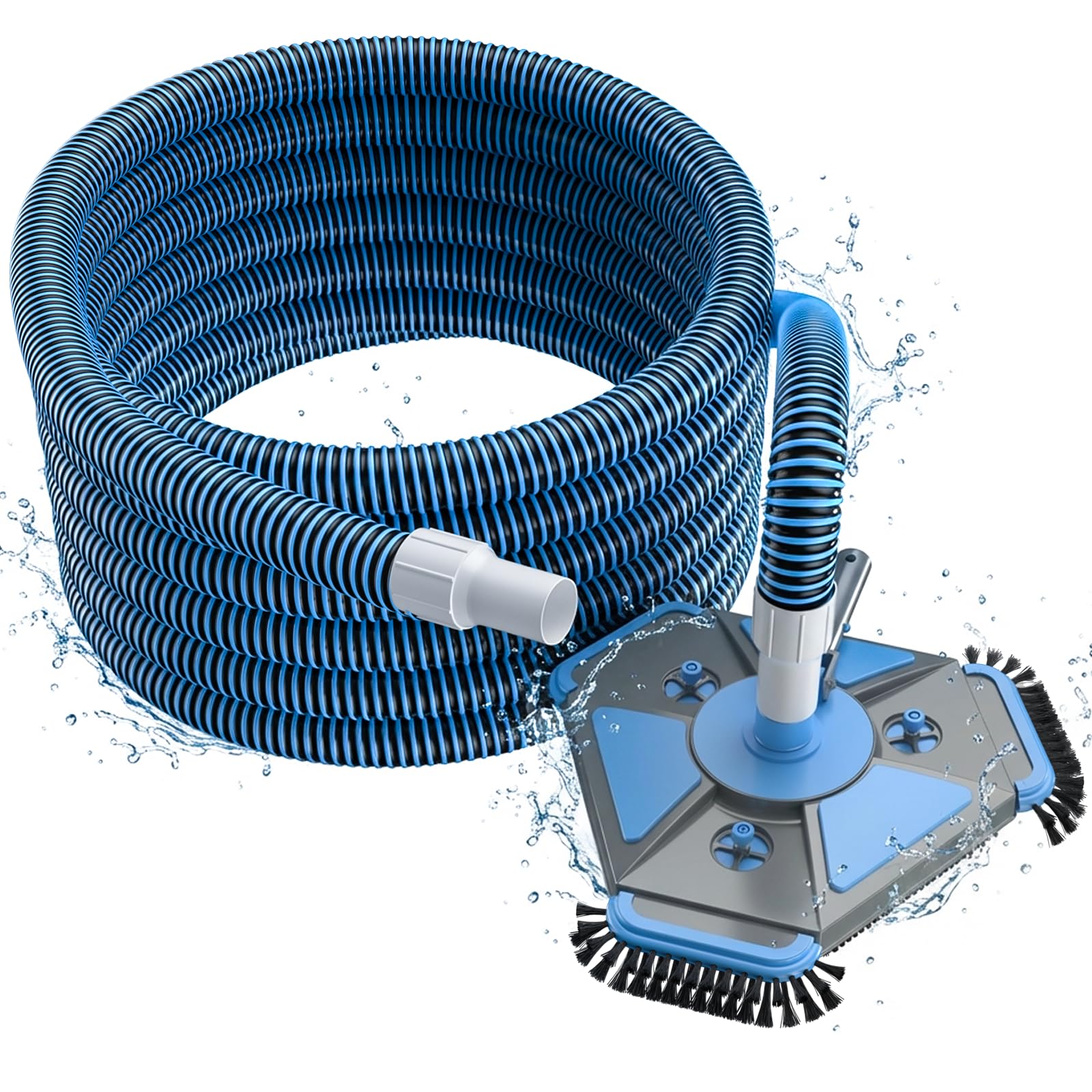 UIRWAY triangular vacuum head front view showing firm floor contact and efficient cleaning