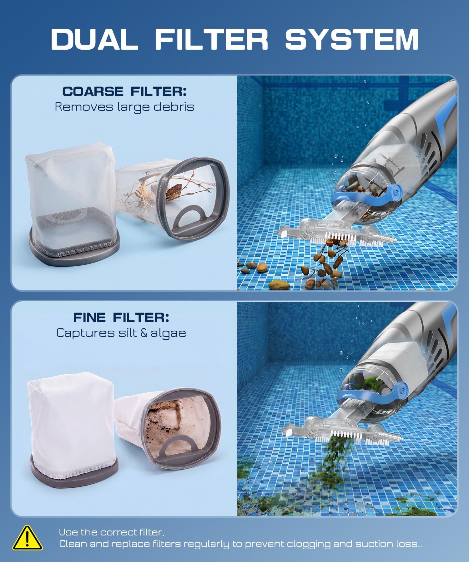 UIRWAY small vacuum head close-up ideal for corners and tight pool steps cleanup
