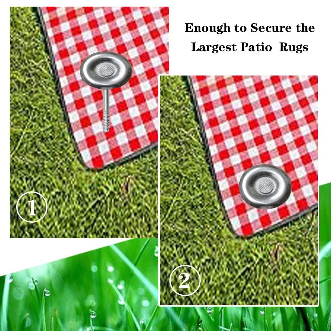 Uitose stake securing an RV mat showing reliable hold during campsite use