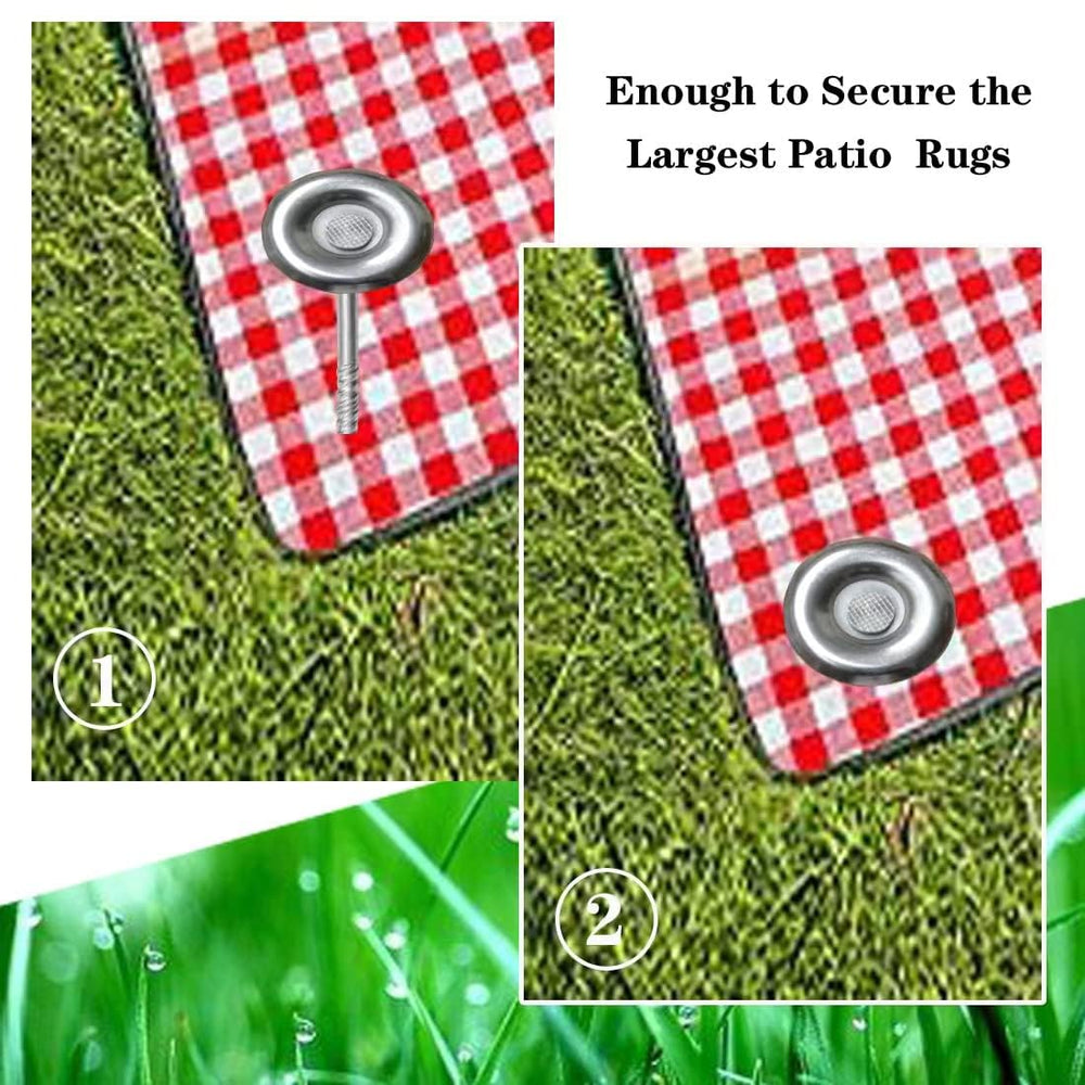 Uitose stake securing an RV mat showing reliable hold during campsite use