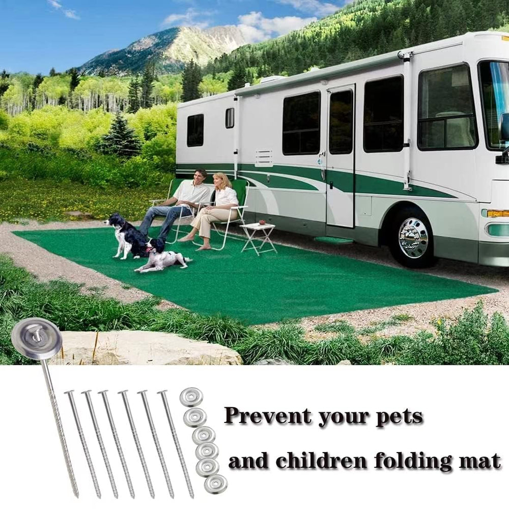 Uitose stakes in a camping scene showing tidy setup and easy portability