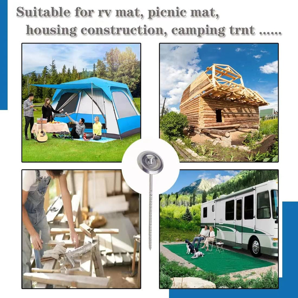 Uitose stakes used on tent and tarp edges demonstrating multi-purpose anchoring