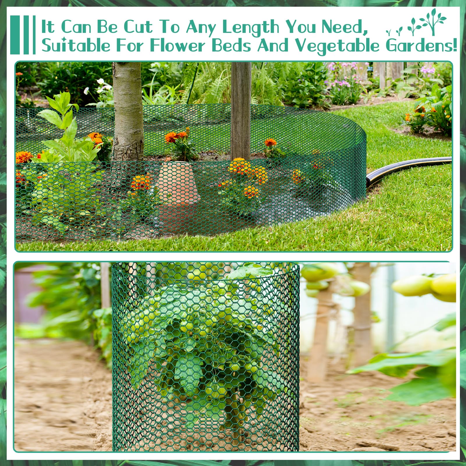 UJG detail of U-shaped stakes anchored in soil to stabilize plant protector cage