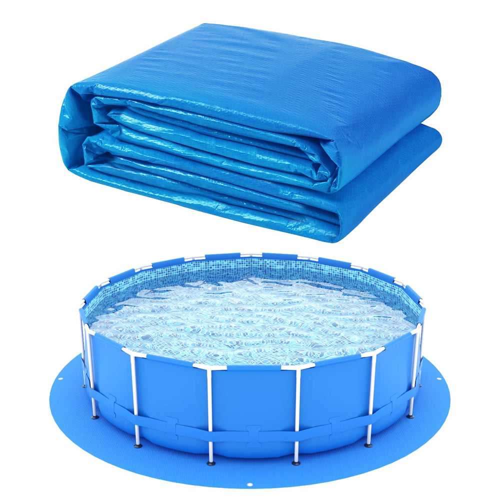 UJG front view of 18x18 ft ground cloth showing full coverage and protection