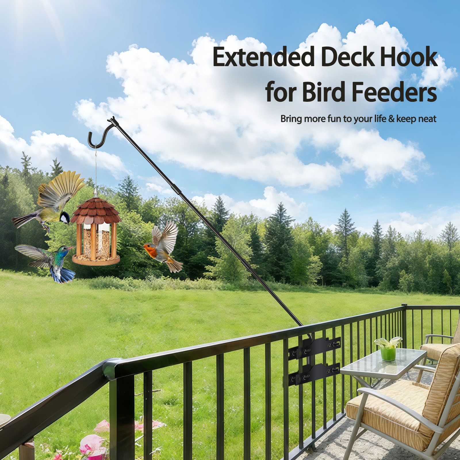 ULIOK two-pack hooks on balcony showing versatile décor placement