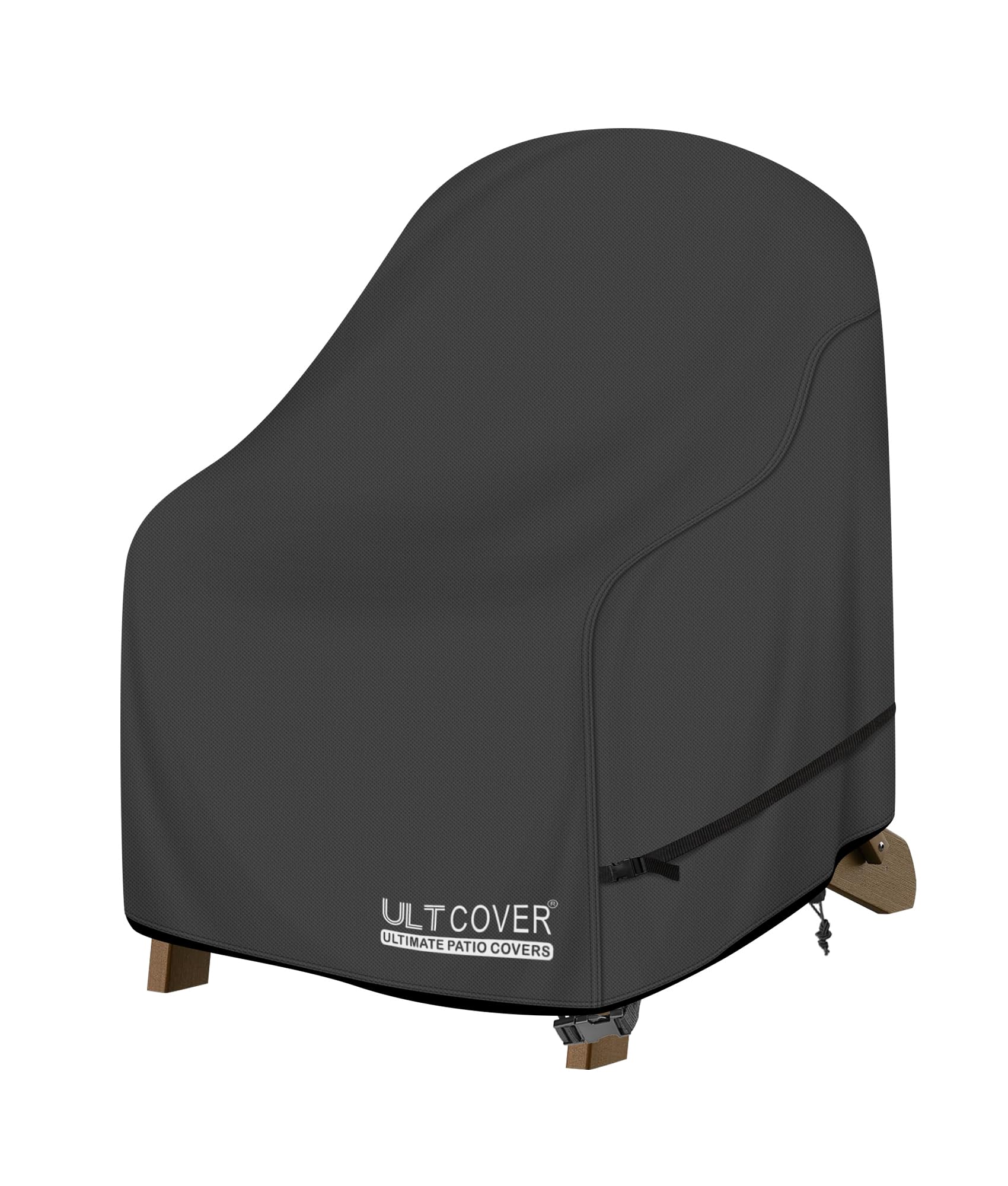 ULTCOVER front view showing full coverage protecting Adirondack chair