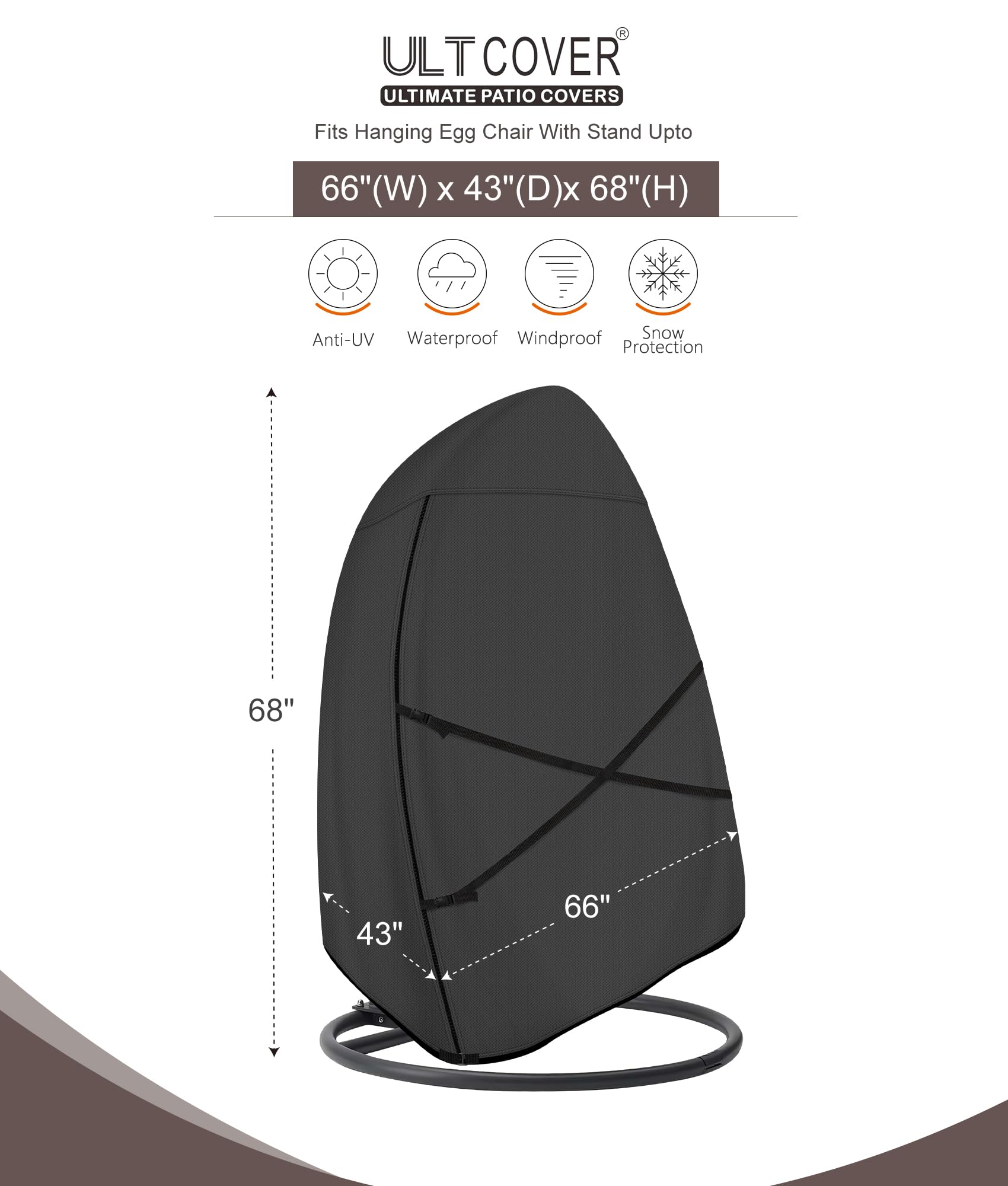 ULTCOVER strap buckles close-up showing adjustable fit and wind resistance