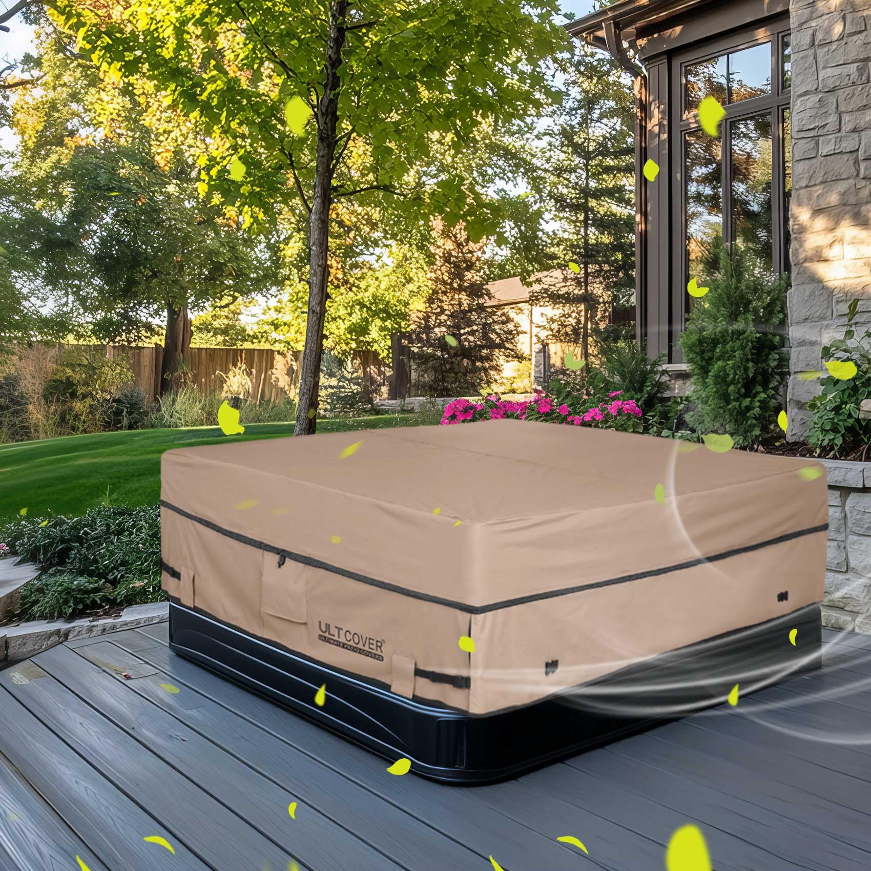 ULTCOVER in a snowy backyard highlighting weather protection and easy outdoor use