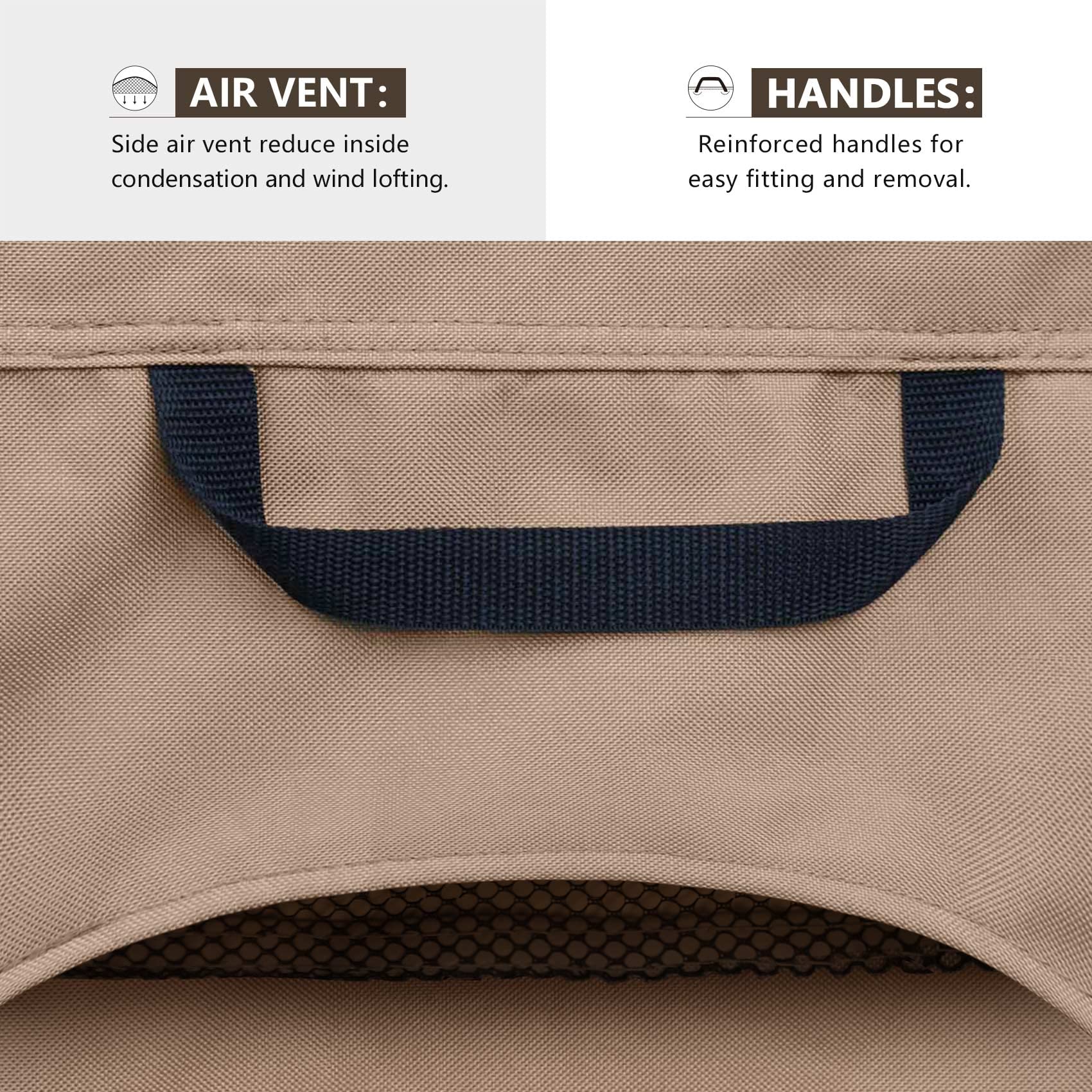 ULTCOVER plastic clip fastened to chaise leg for secure hold