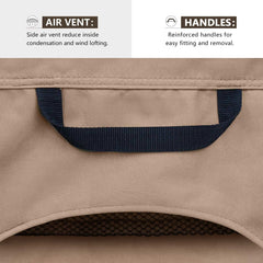 ULTCOVER plastic clip fastened to chaise leg for secure hold