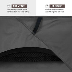 ULTCOVER plastic clip and heavy-duty drawcord securing cover during wind