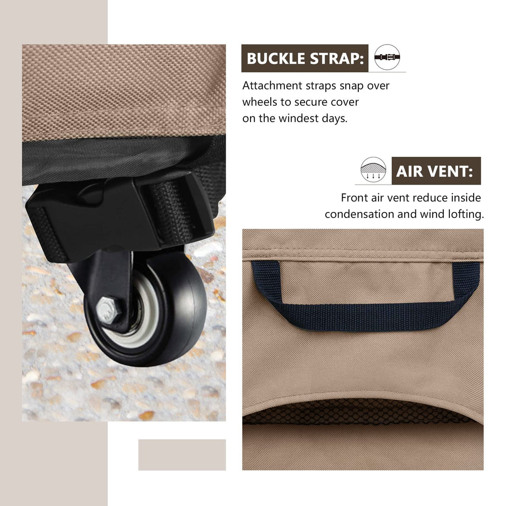 ULTCOVER plastic clip and drawcord securing cover to wheelbase