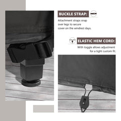 ULTCOVER plastic clips and drawcord securing cover for wind protection
