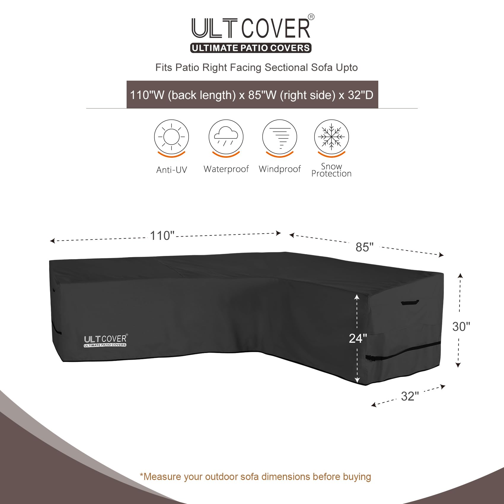 ULTCOVER close-up of 600D fabric texture highlighting durable weather resistance