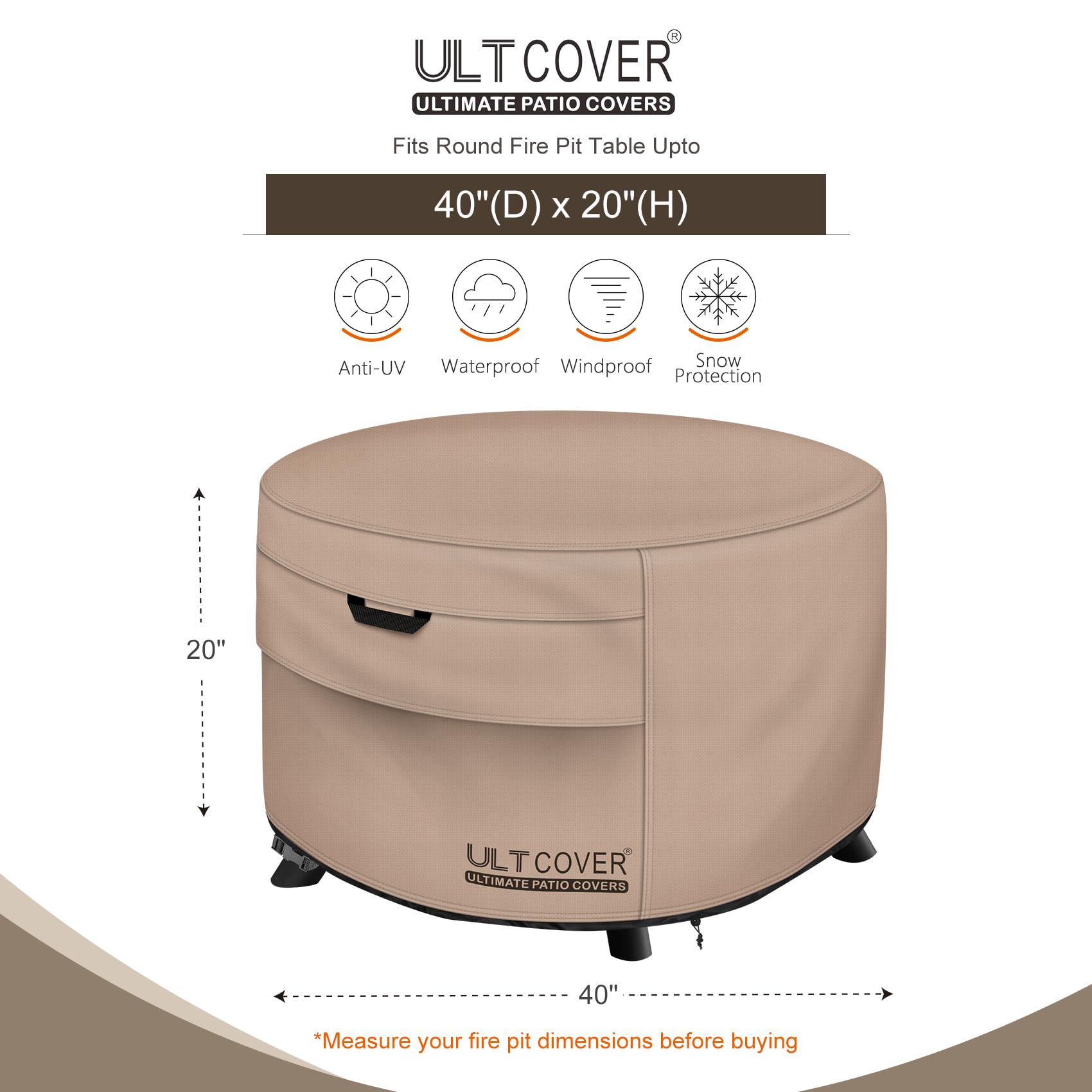 ULTCOVER close-up of 600D polyester texture showing durability