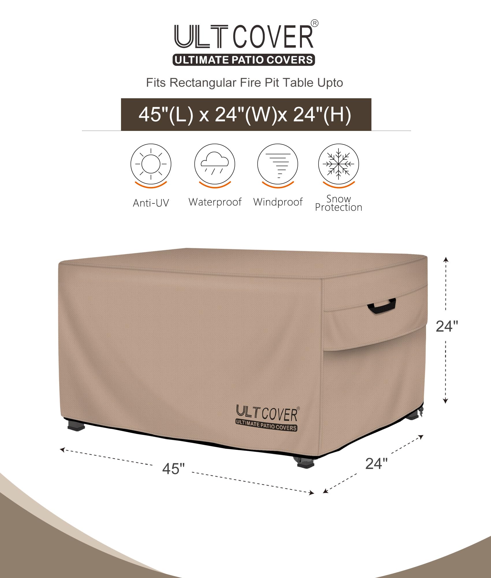 ULTCOVER close-up of 600D polyester showing durable waterproof surface