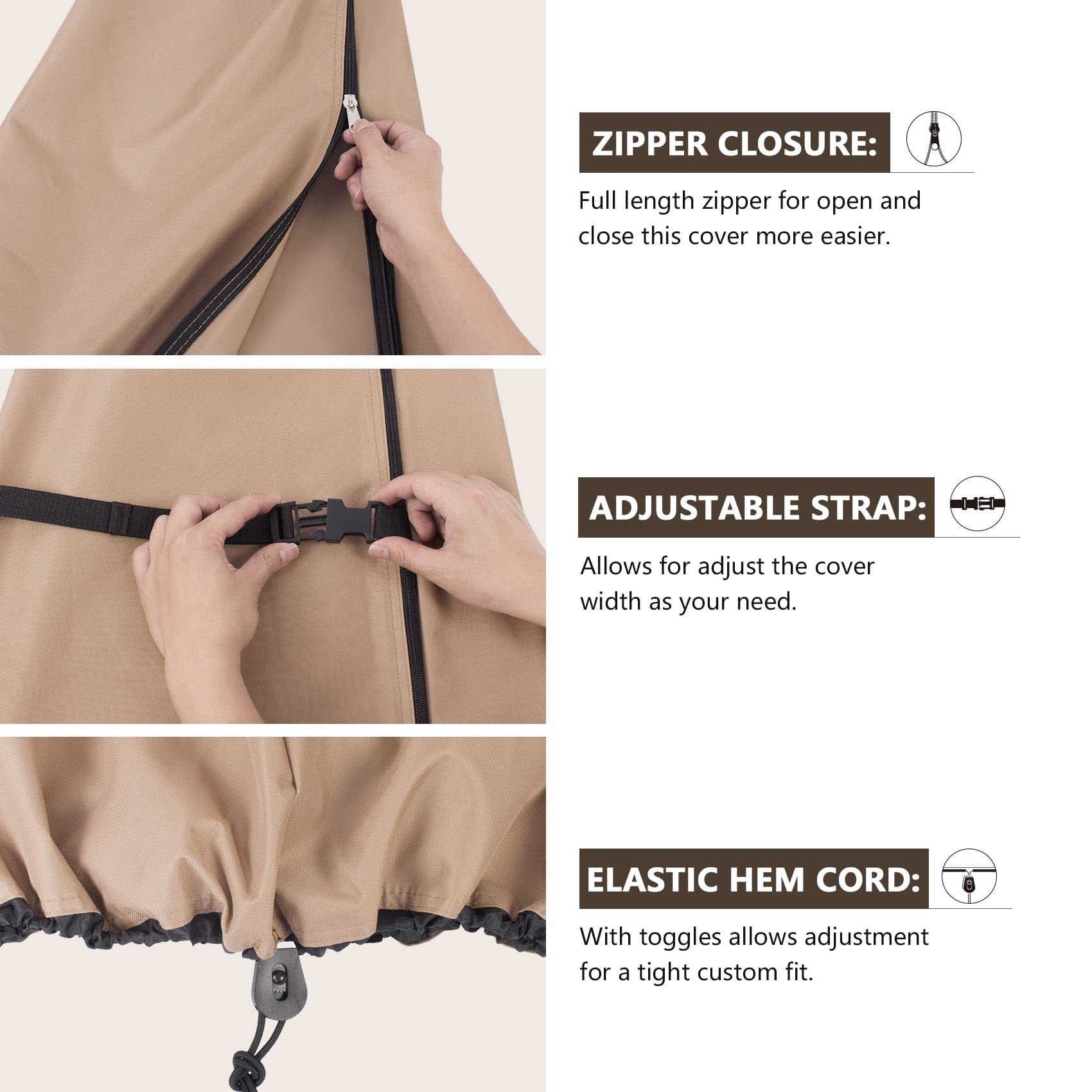 ULTCOVER collapsible fiberglass pole lifting cover for simple installation