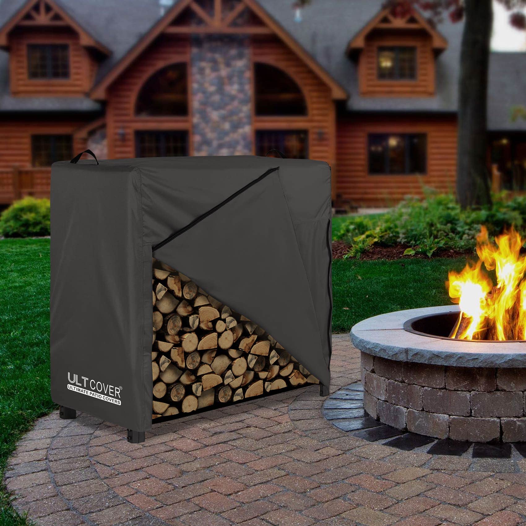 ULTCOVER covered rack in snowy yard showing weather protection benefit