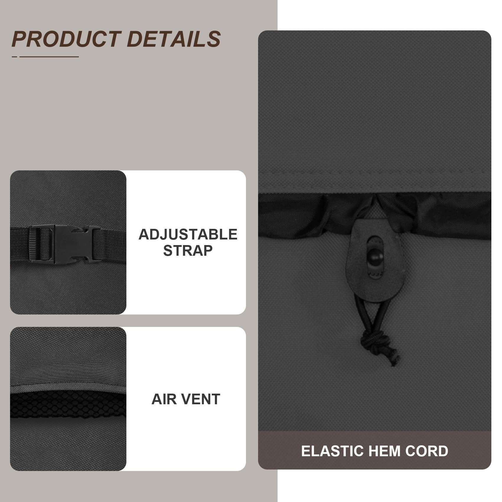 ULTCOVER elastic cord adjustment demonstrating snug fit and wind resistance