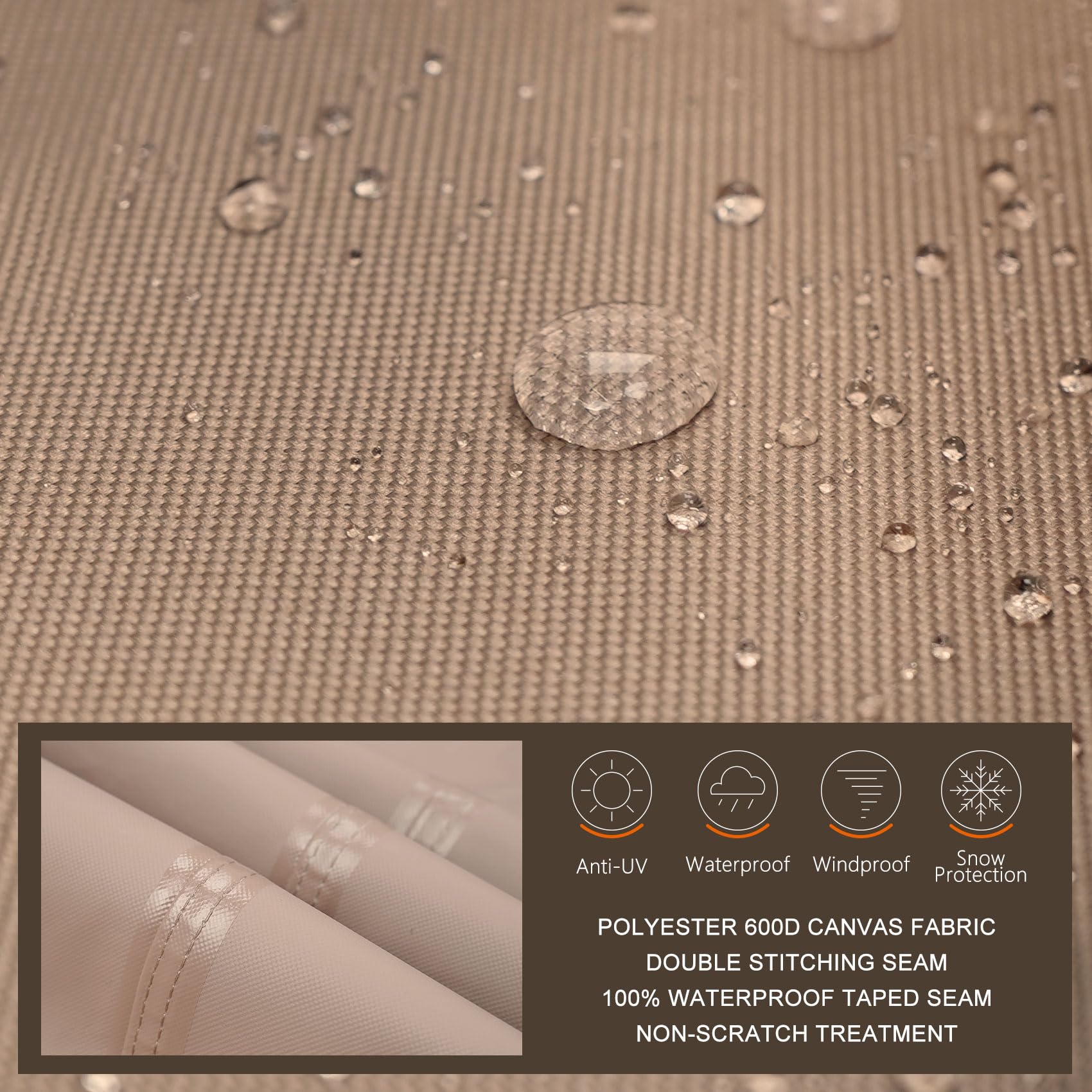 ULTCOVER fabric texture showing 600D waterproof backing for lasting weather resistance