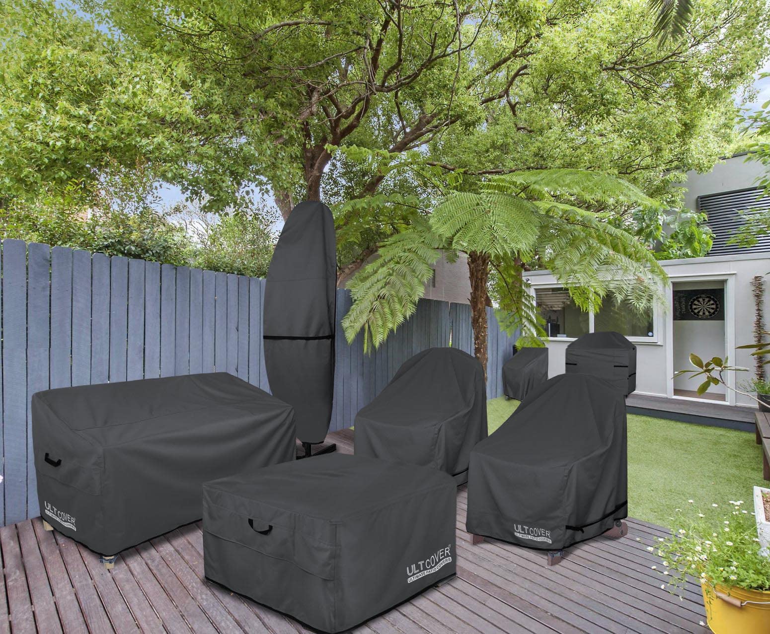 ULTCOVER folded cover ready for storage, compact and convenient to store