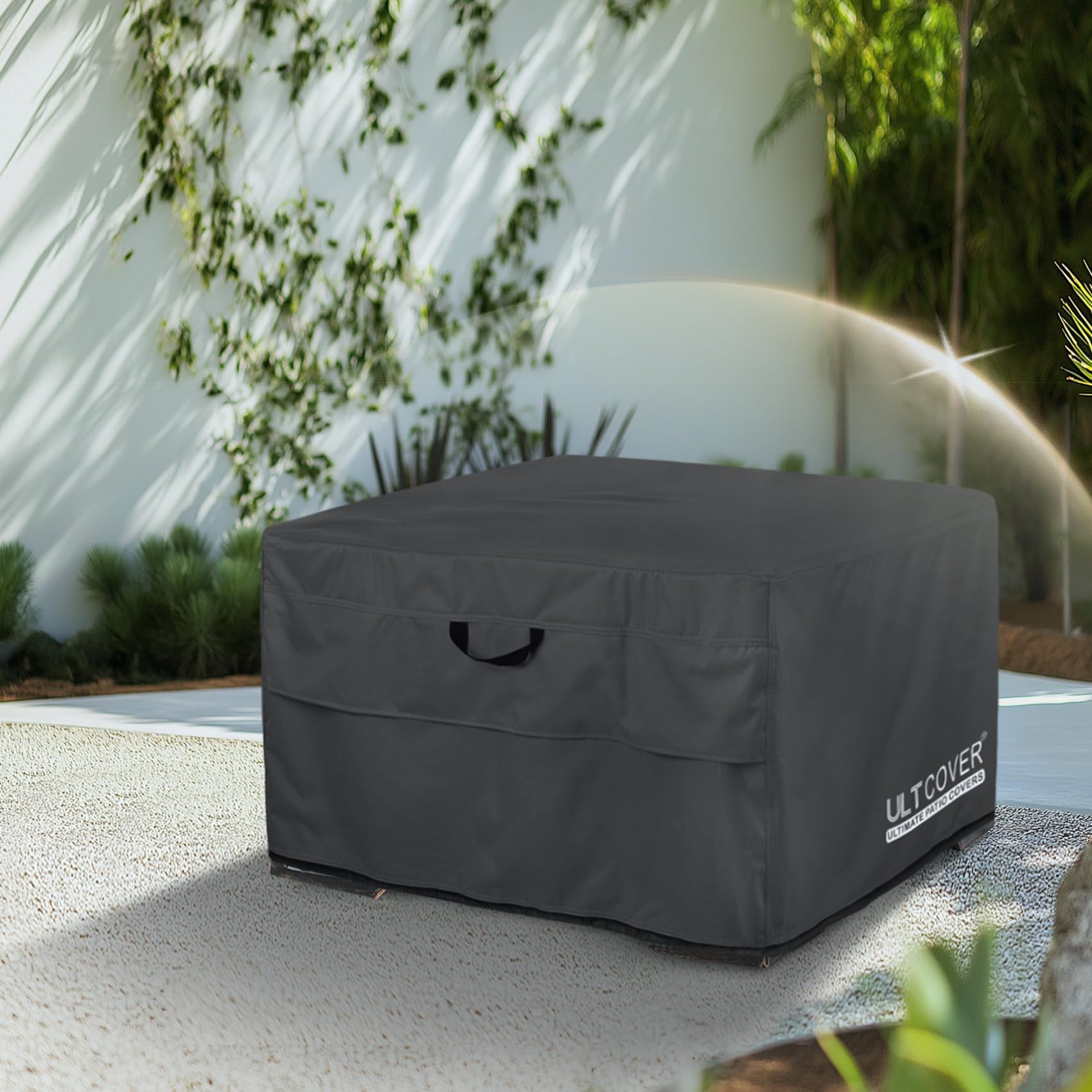 ULTCOVER cover beside chair showing scale of 36-inch fit, easy sizing reference