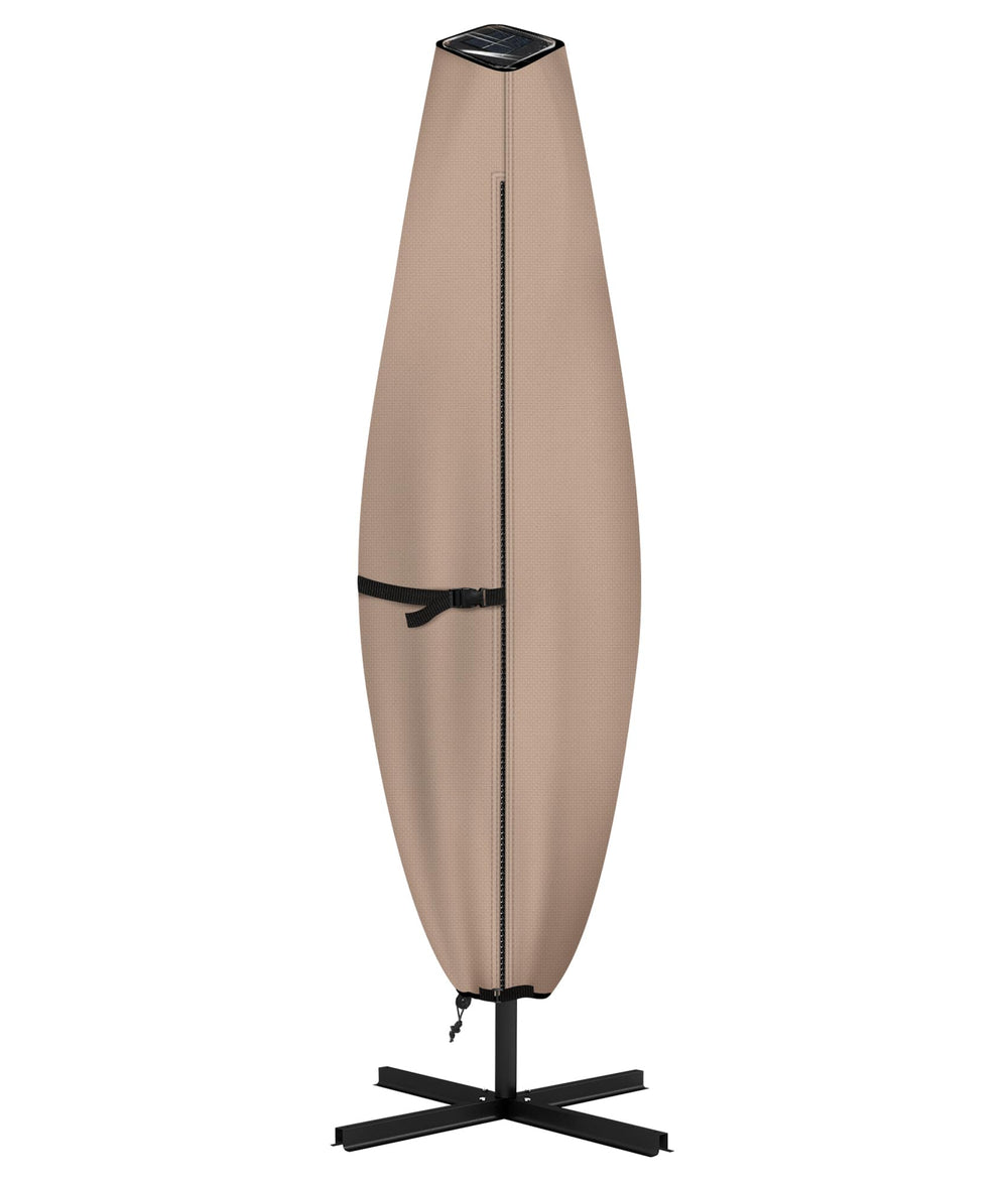 ULTCOVER front view of patio parasol cover showing full protection and fit