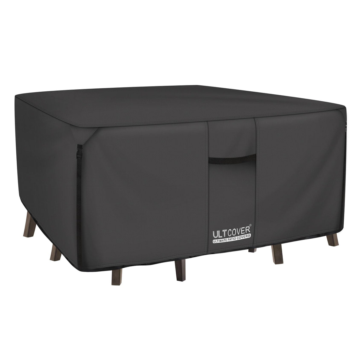 ULTCOVER front view on patio set showing full coverage and protection