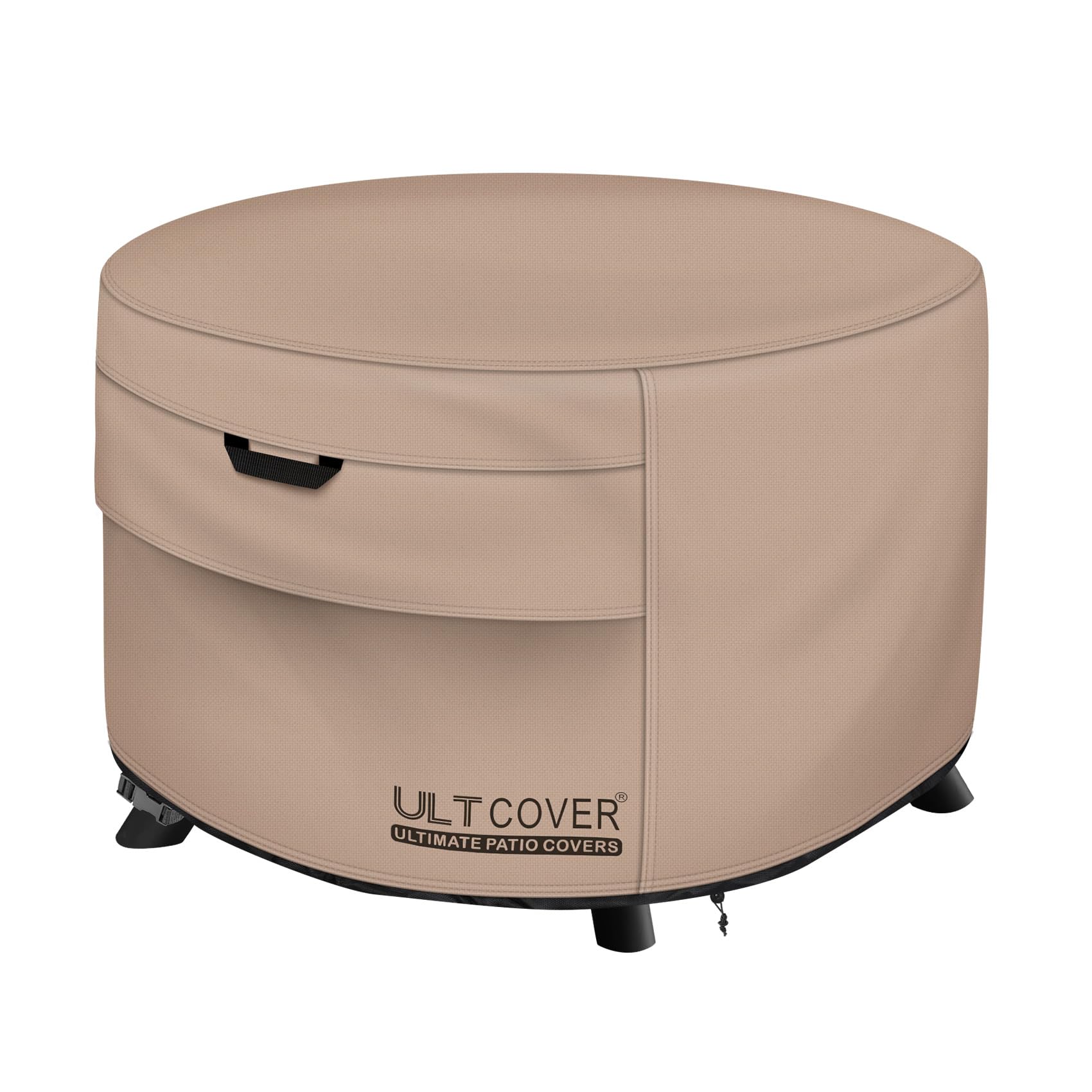 ULTCOVER front view on fire table showing full protection benefit