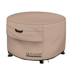 ULTCOVER front view on fire table showing full protection benefit