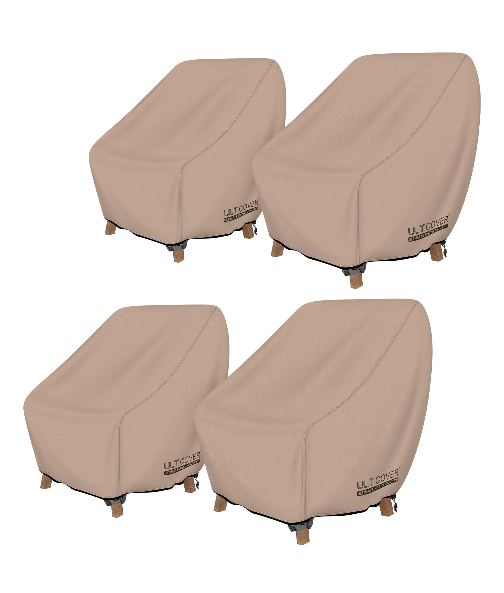 ULTCOVER front view on patio chair showing full protection and neat fit