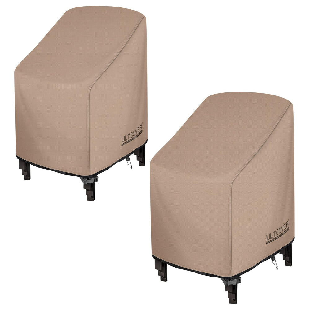 ULTCOVER front view of cover on stacked chairs showing full protection benefit