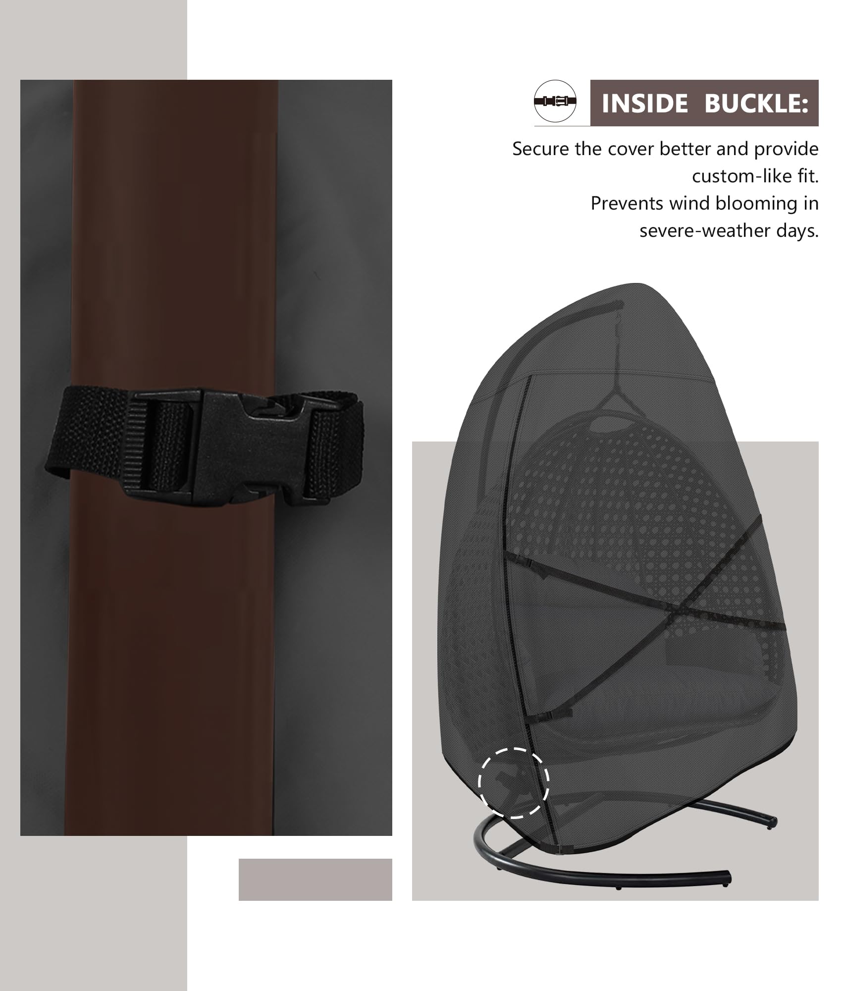 ULTCOVER full-coverage on double-seat hanging egg chair protecting cushions