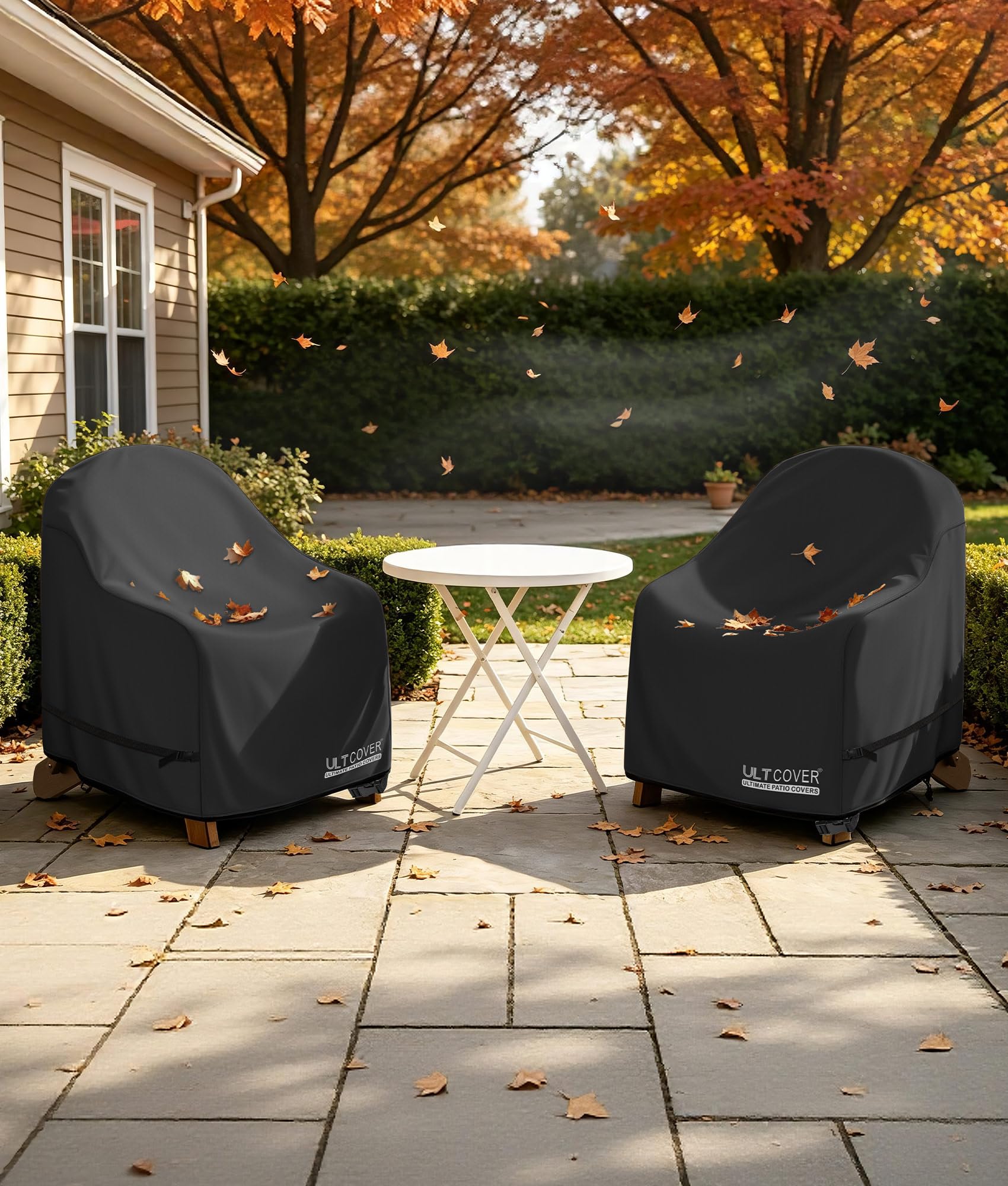 ULTCOVER black cover on patio setting preserving furniture appearance