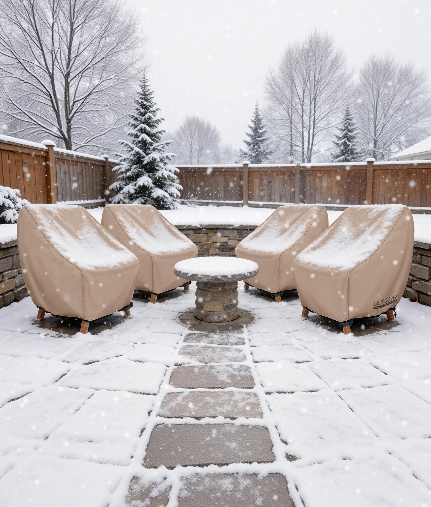 ULTCOVER in outdoor patio setting protecting furniture and appearance