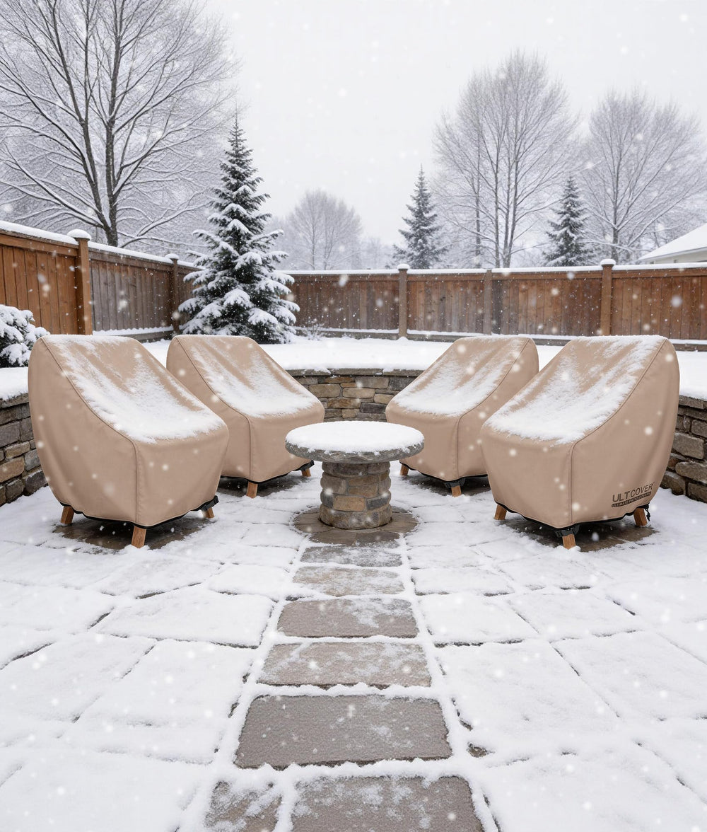 ULTCOVER in outdoor patio setting protecting furniture and appearance