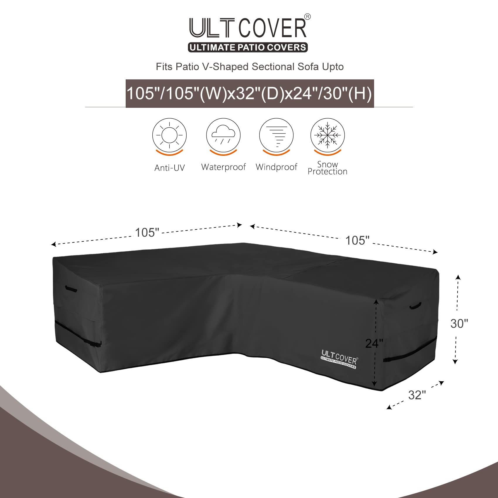 ULTCOVER close-up of 600D polyester texture demonstrating durable waterproof layer