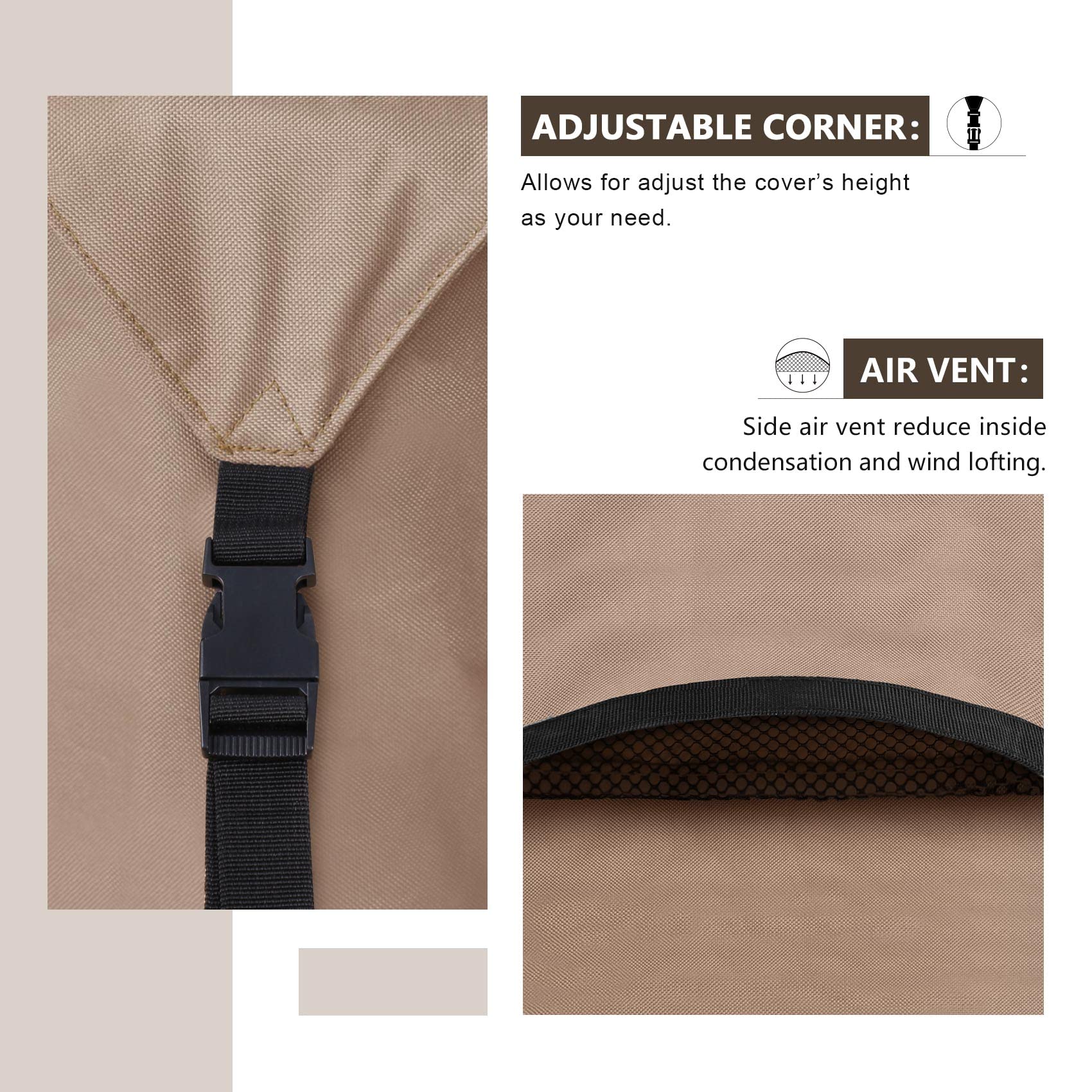 ULTCOVER mesa y sillas cubiertas muestran protección completa exterior