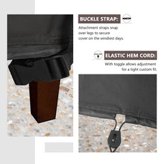 ULTCOVER plastic clips and elastic cord securing cover tight in wind