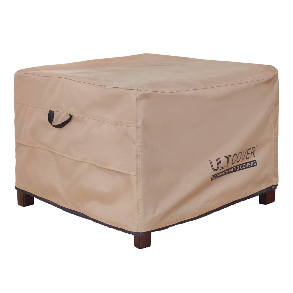 ULTCOVER ottoman cover front view showing full coverage and fit benefit