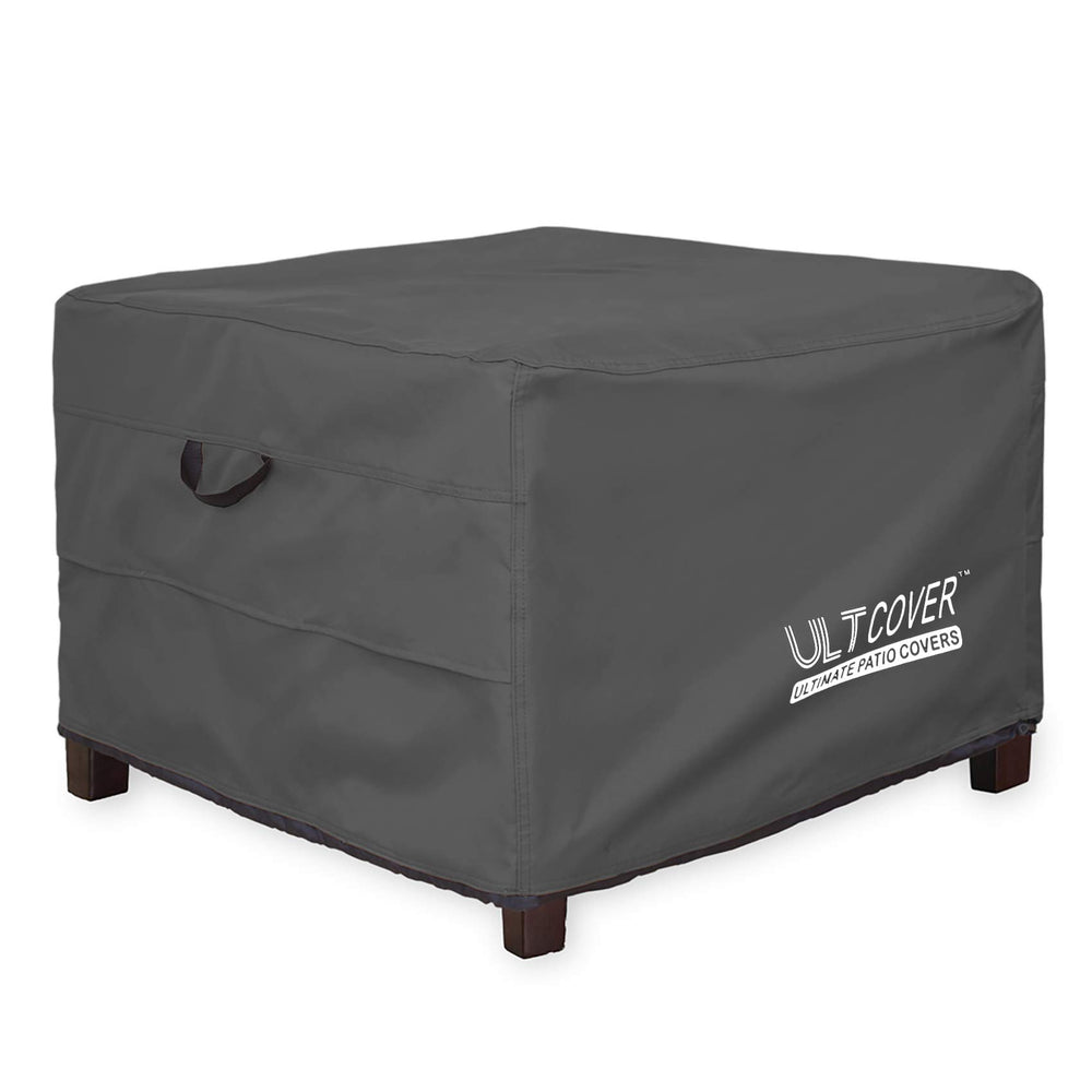 ULTCOVER front view on ottoman showing full protection and neat fit