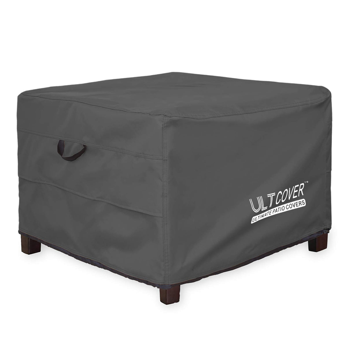 ULTCOVER front view on ottoman showing full protection and neat fit