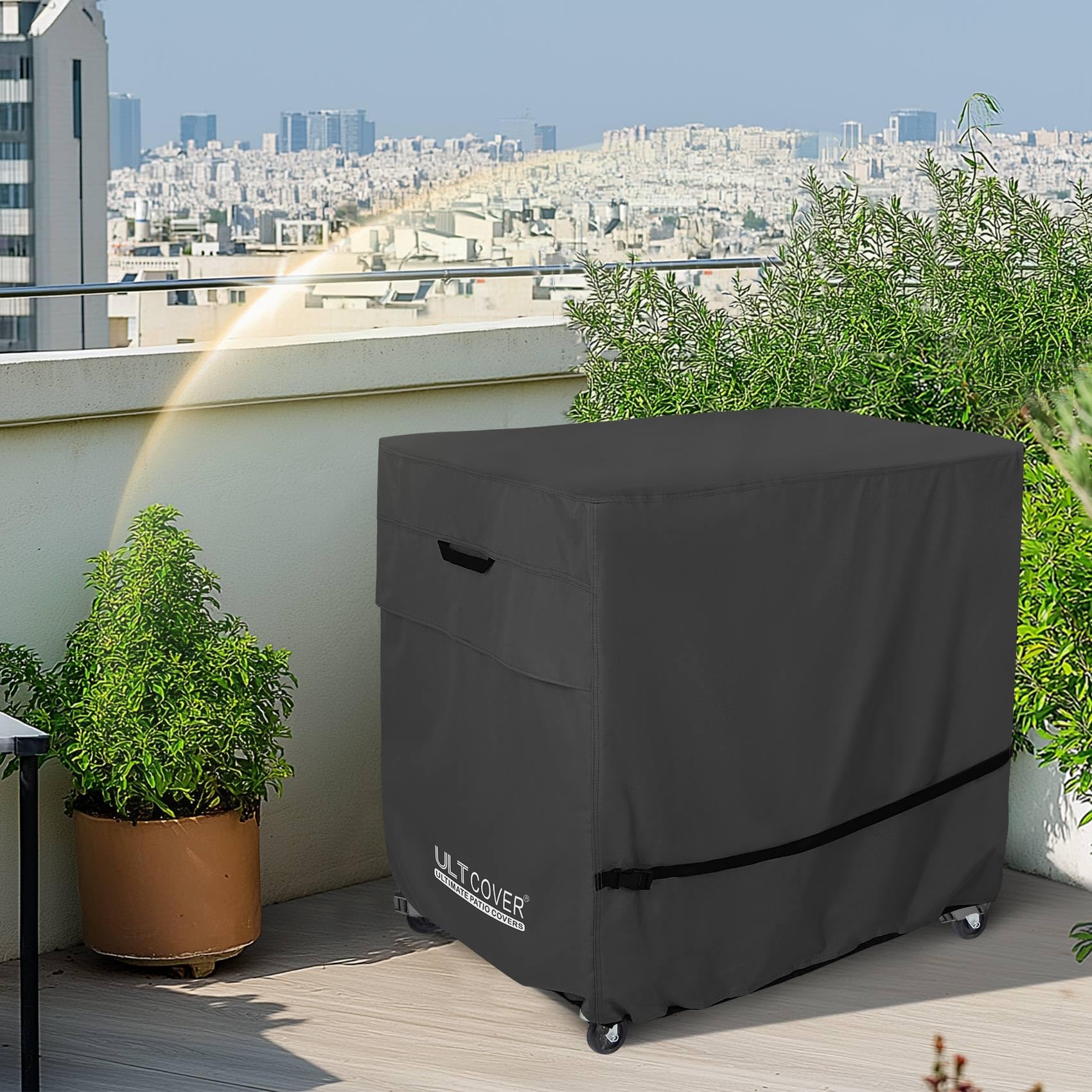 ULTCOVER beside ruler showing scale to confirm fit for large cooler carts