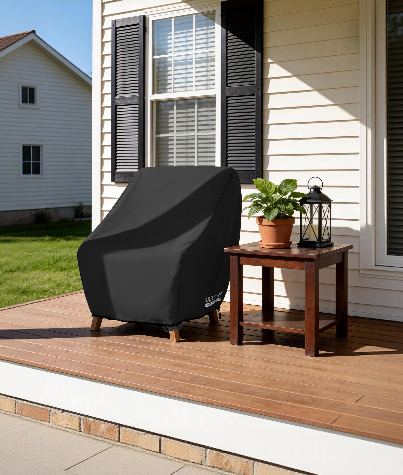ULTCOVER next to ruler showing fit for chairs up to 32x34x34 inches
