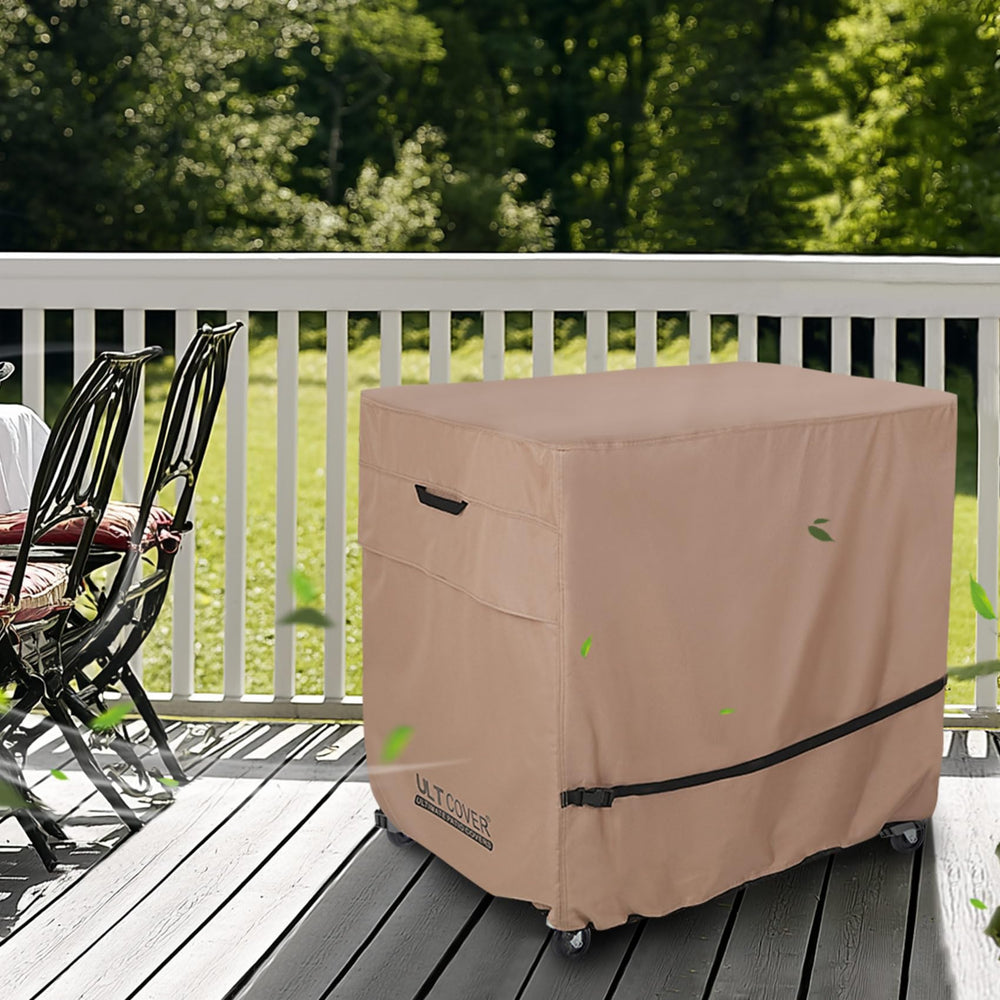 ULTCOVER size and scale beside a standard 80-quart cooler for fit guidance