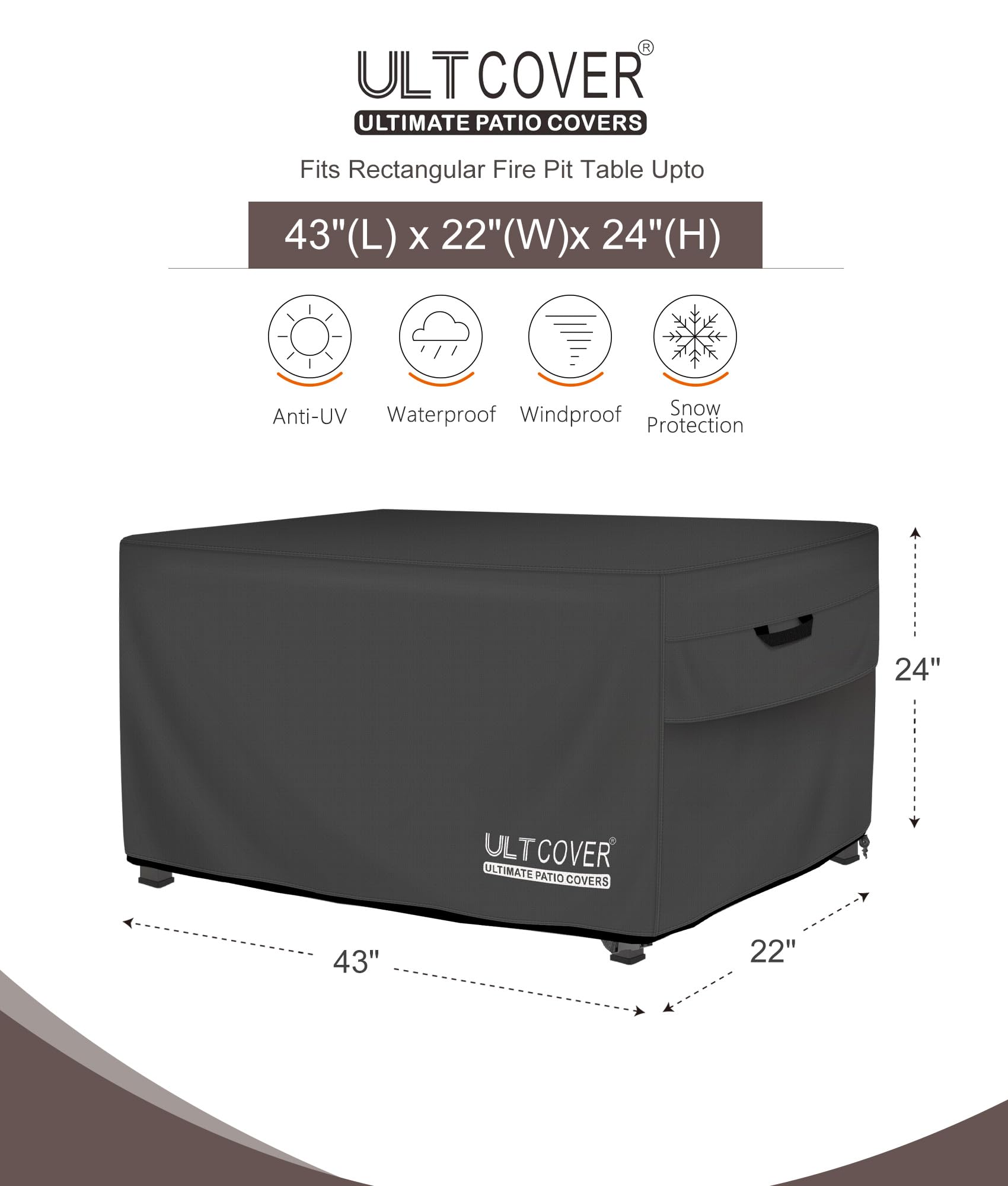 ULTCOVER close-up of 600D weave texture, durable weather protection