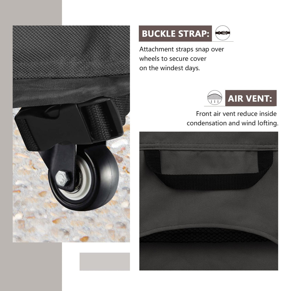 ULTCOVER plastic clip attached to cooler wheel for secure windproof fastening
