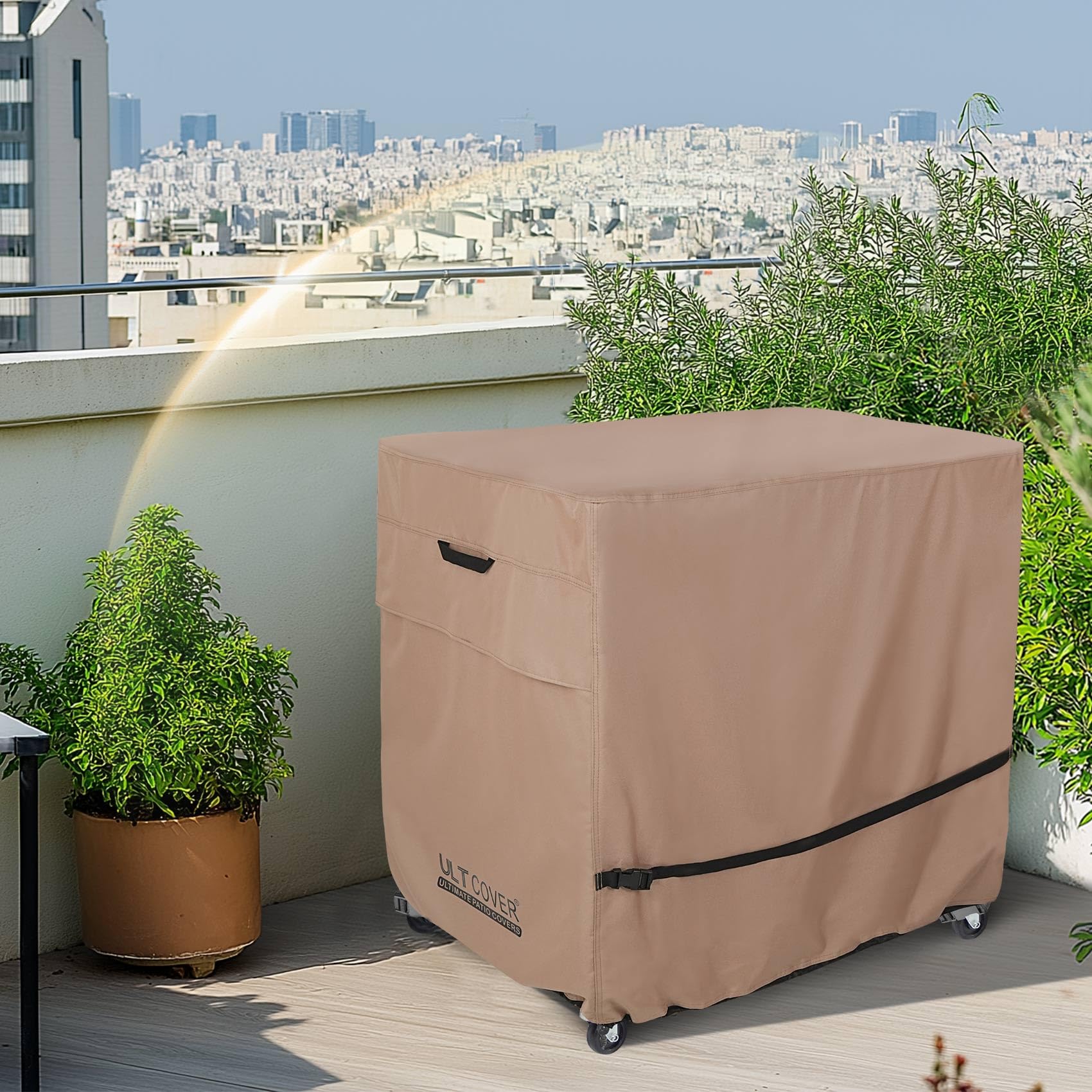ULTCOVER covering wheels and base protecting hardware from moisture