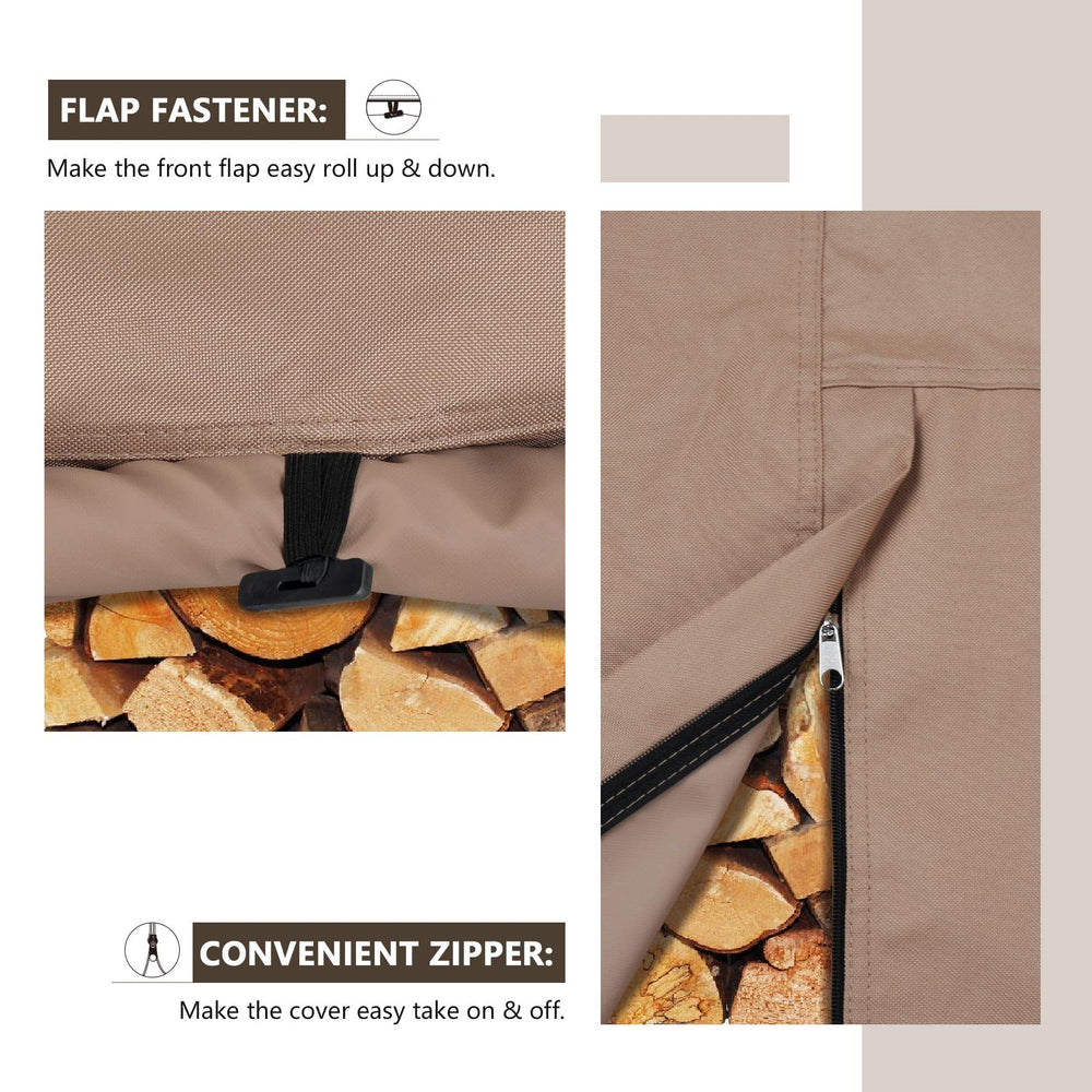 ULTCOVER zipper and flap open for quick access to stored logs